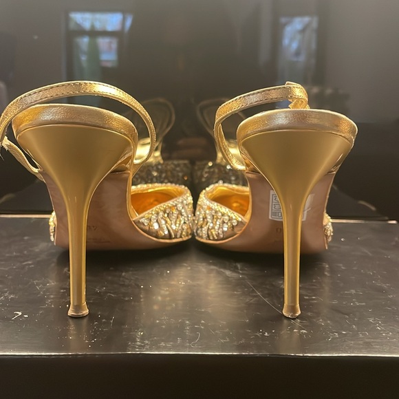 Rene Coavilla bronze beaded/sequence slingback with bronze leather strap - Picture 7 of 8